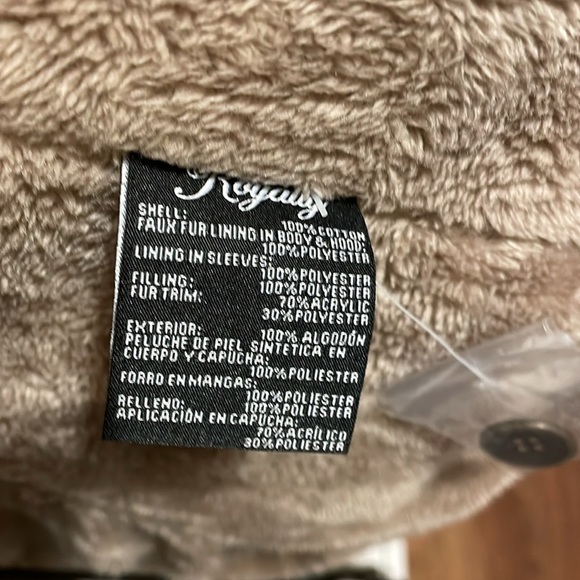 Womens ROYALTY FOR ME Military Green Jacket Faux Fur Womens sz Petite Large NWT - Picture 10 of 16